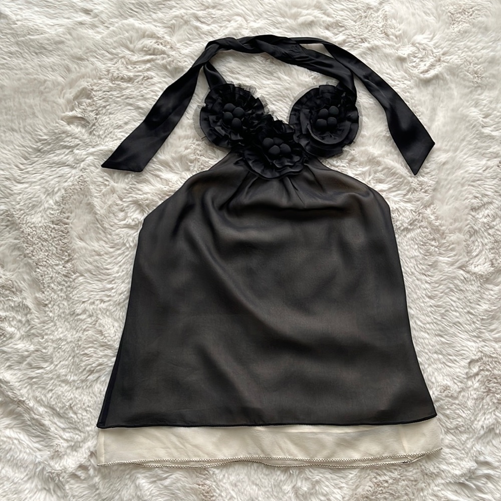 BCBG gardenia halter top